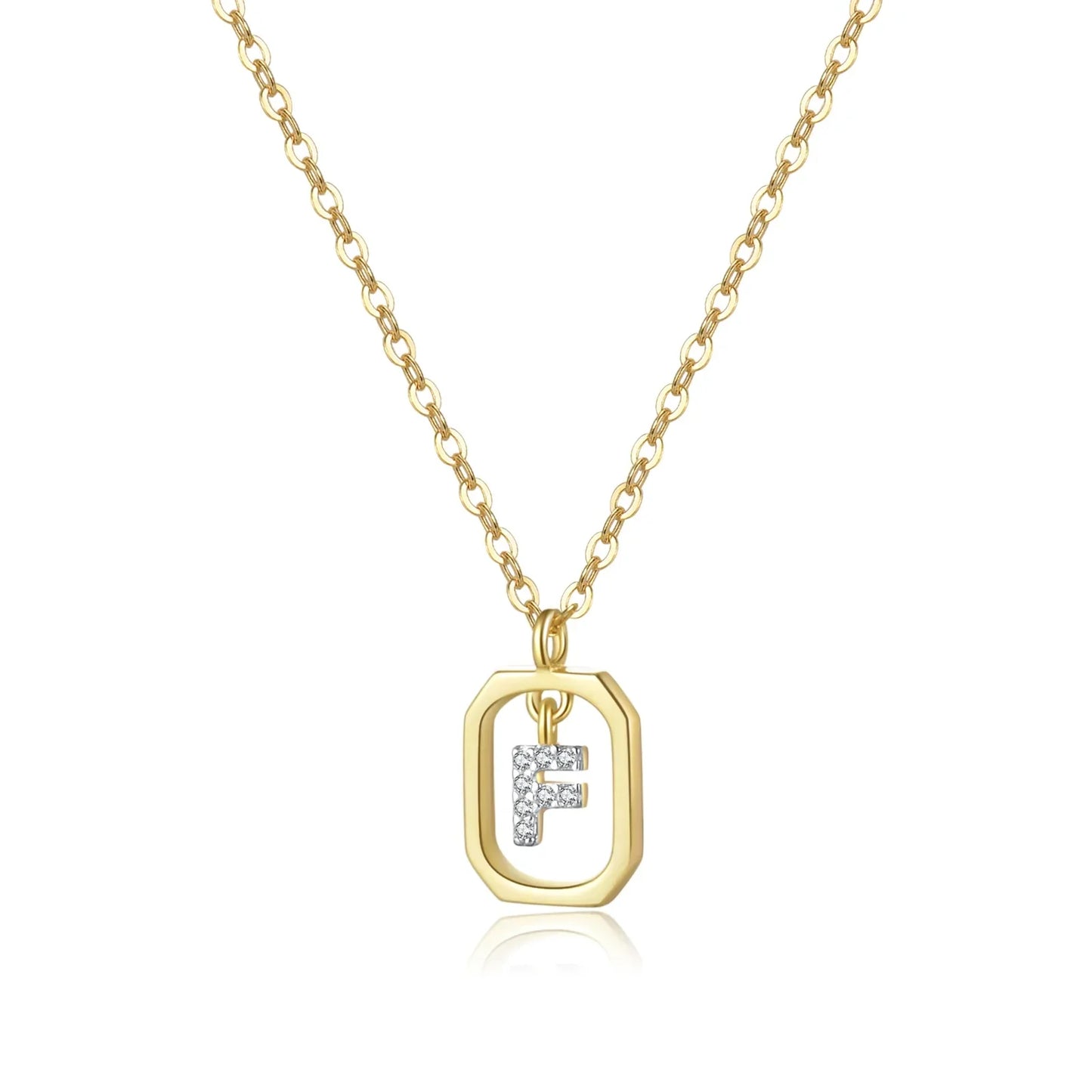 Iniciales with Zirconia Necklace (18K Gold Plated)