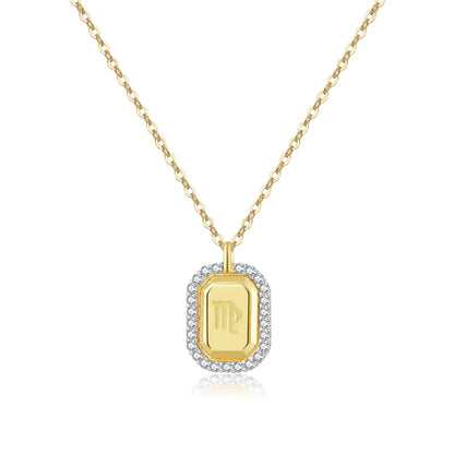 12 Signos del Zodíaco Zirconia Necklace (18K Gold Plated)