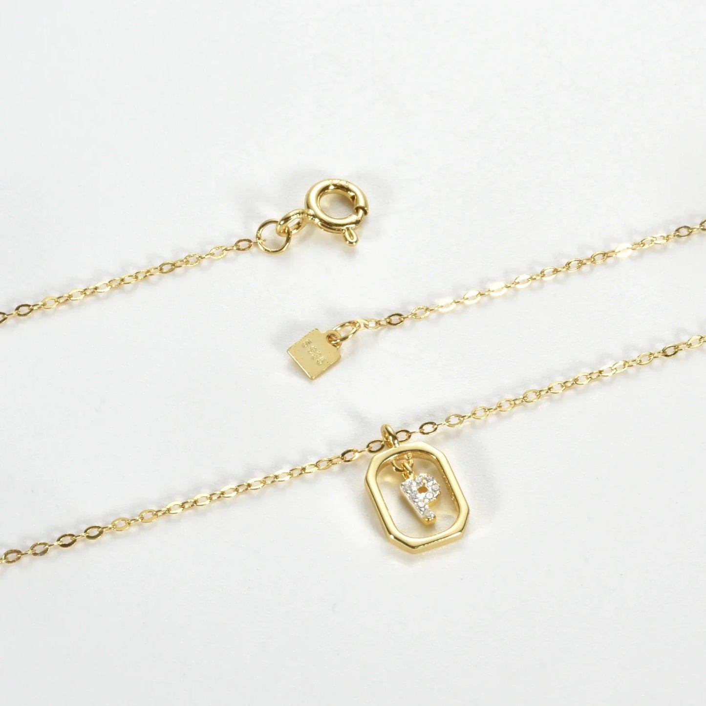 Iniciales with Zirconia Necklace (18K Gold Plated)