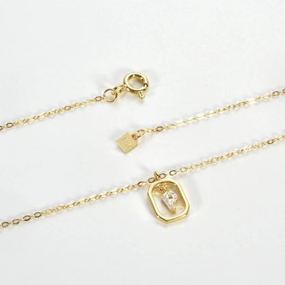 Iniciales with Zirconia Necklace (18K Gold Plated)