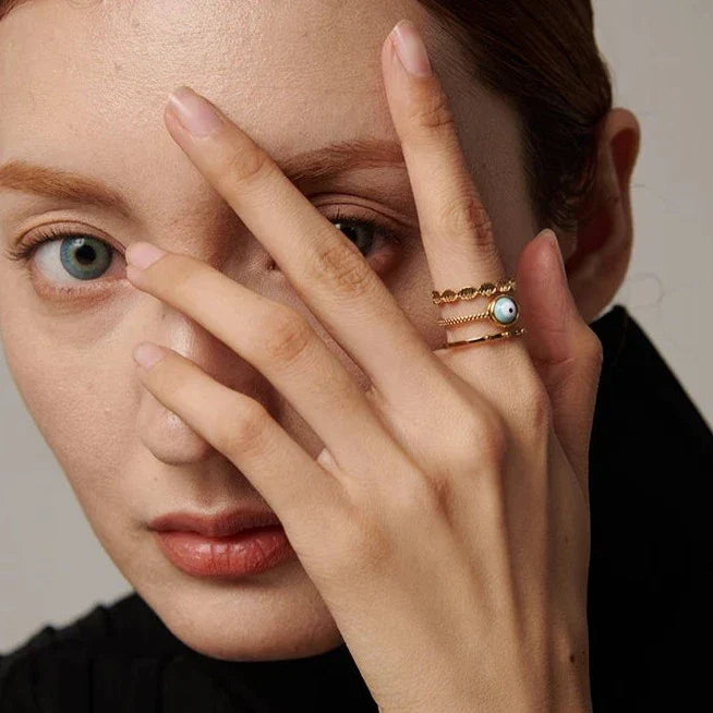 Turkish Eye Afrodita Ring (18K Gold Plated)