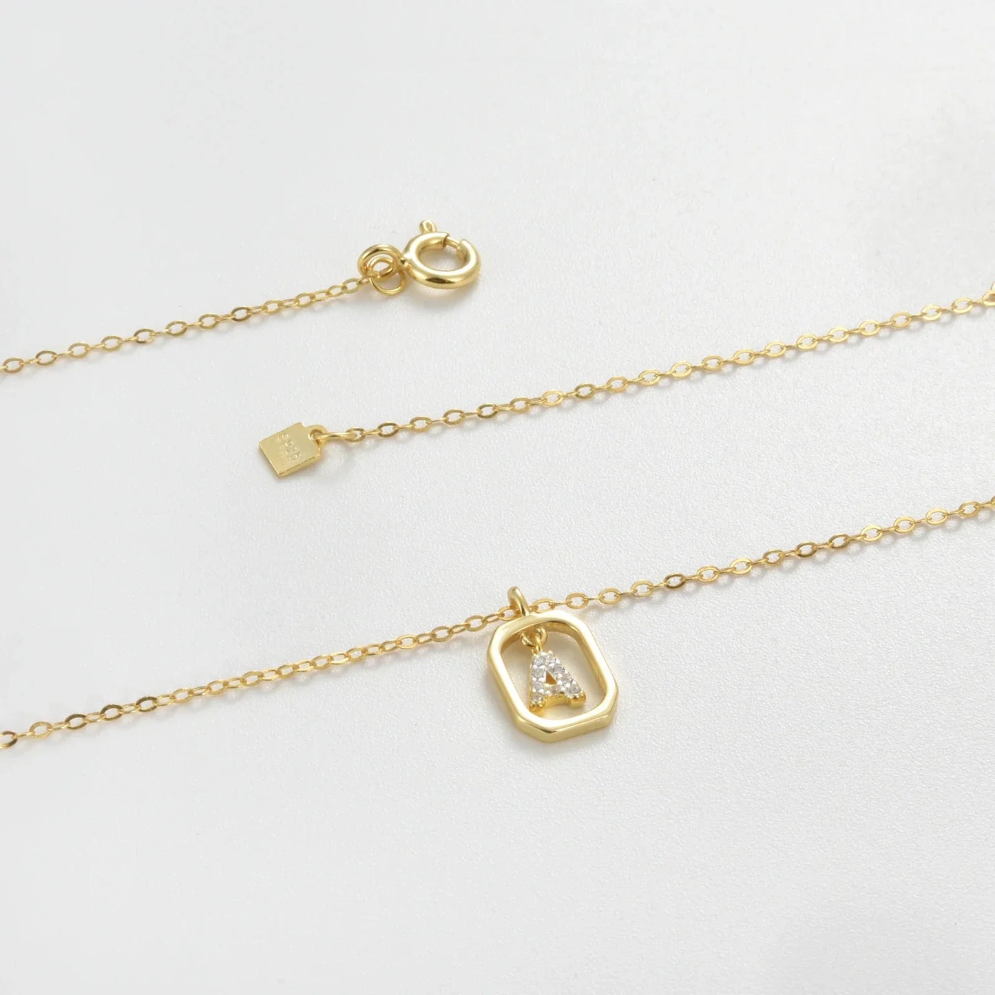 Iniciales with Zirconia Necklace (18K Gold Plated)