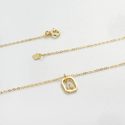 Iniciales with Zirconia Necklace (18K Gold Plated)