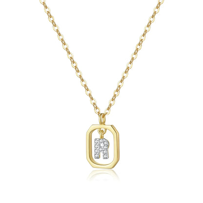 Iniciales with Zirconia Necklace (18K Gold Plated)