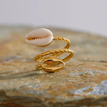 Double Shells Ring (Gold Plated)
