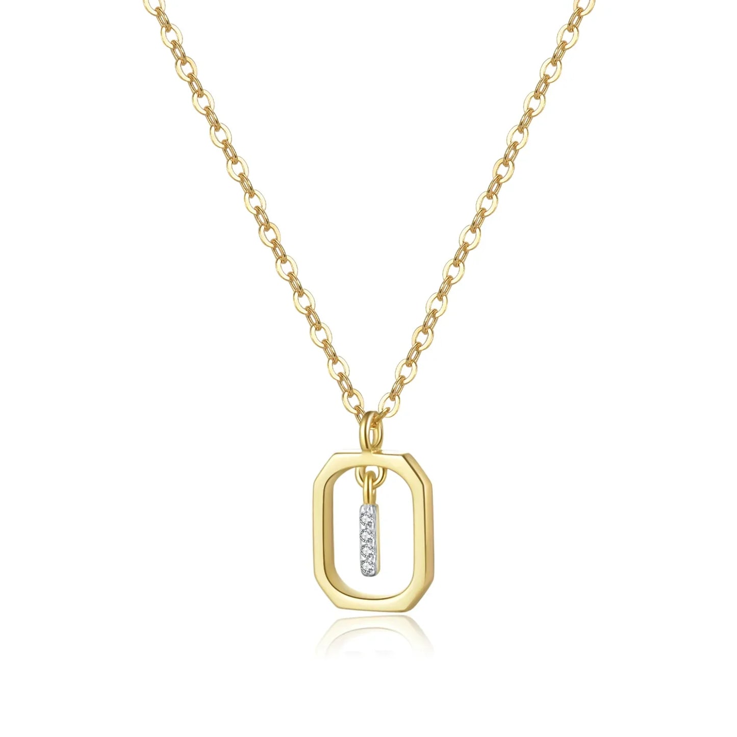 Iniciales with Zirconia Necklace (18K Gold Plated)