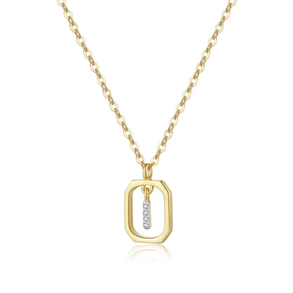 Iniciales with Zirconia Necklace (18K Gold Plated)
