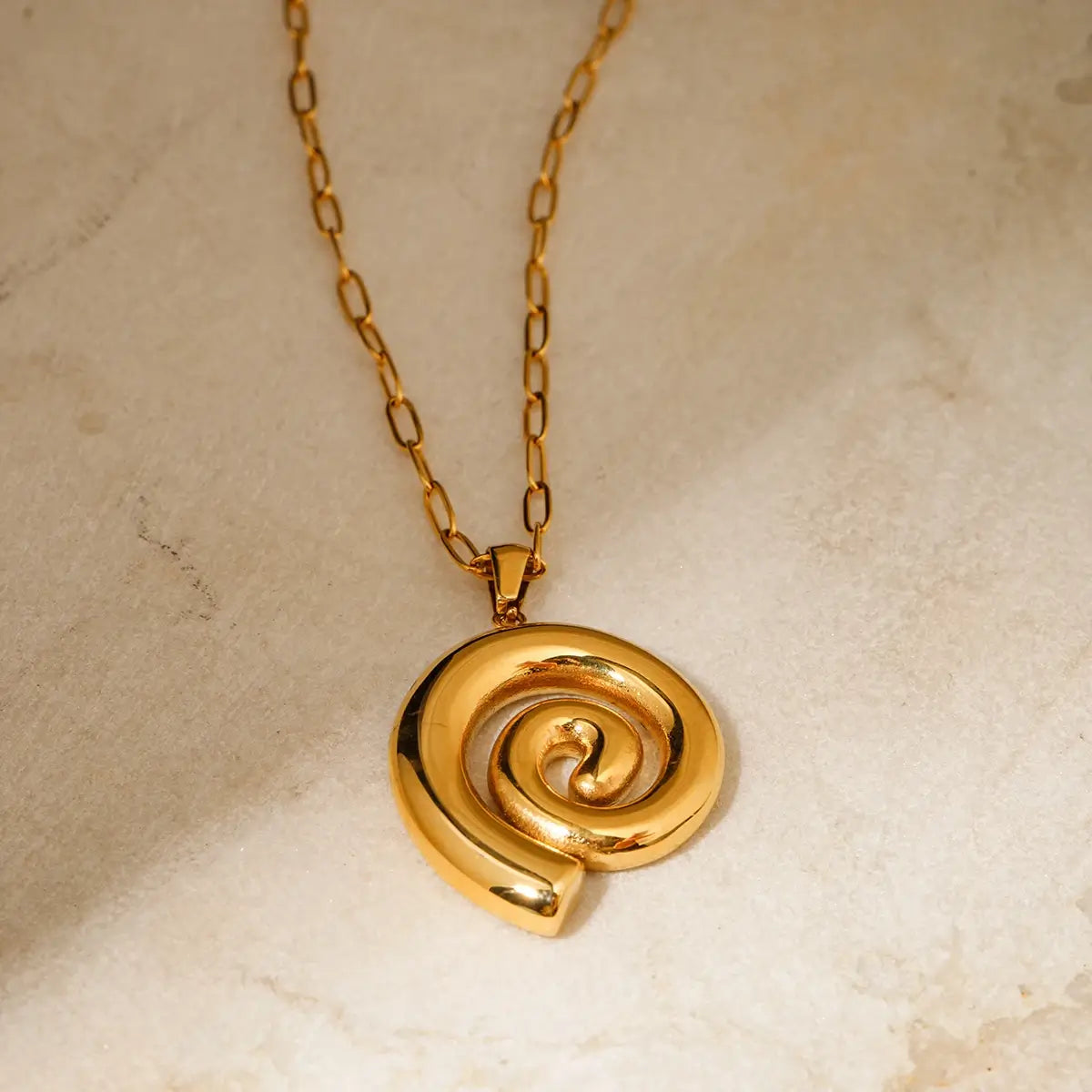Set Espiral Chunky: Necklace + Earring (18K Gold Plated)
