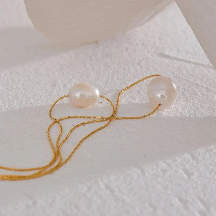 Pearl Dos Capas Necklace (18K Gold Plated)