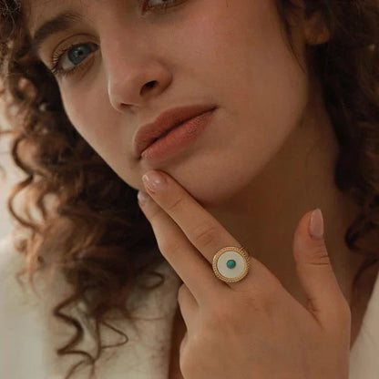 Turkish Eye Gaia Ring (18K Gold Plated)