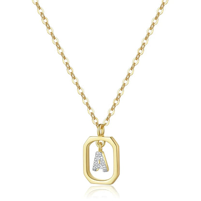 Iniciales with Zirconia Necklace (18K Gold Plated)