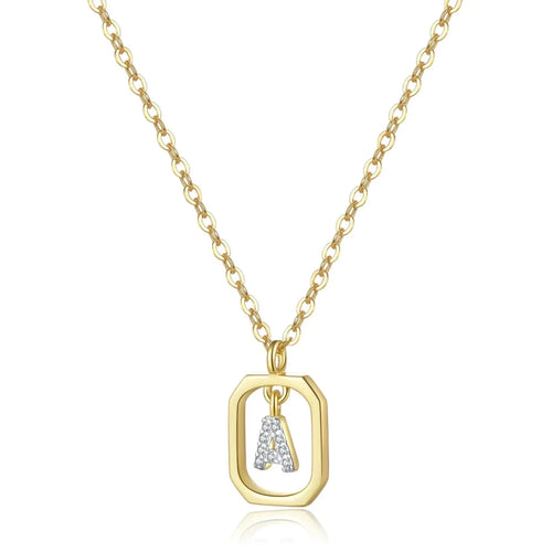 Iniciales with Zirconia Necklace (18K Gold Plated)