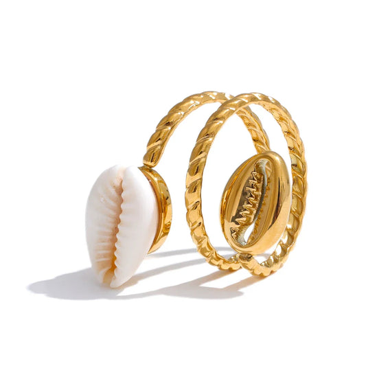Double Shells Ring (Gold Plated)