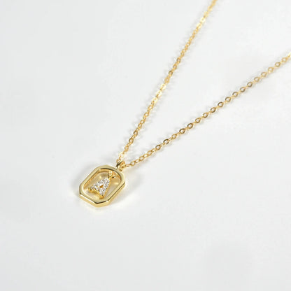 Iniciales with Zirconia Necklace (18K Gold Plated)