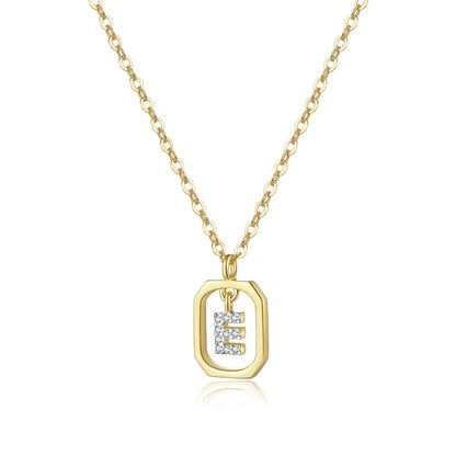 Iniciales with Zirconia Necklace (18K Gold Plated)
