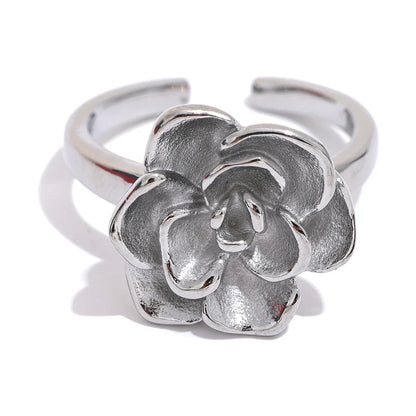 Lotus Adjustable Ring (18K Gold Plated)