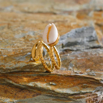 Double Shells Ring (Gold Plated)