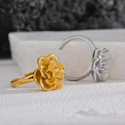 Lotus Adjustable Ring (18K Gold Plated)