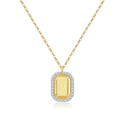 12 Signos del Zodíaco Zirconia Necklace (18K Gold Plated)