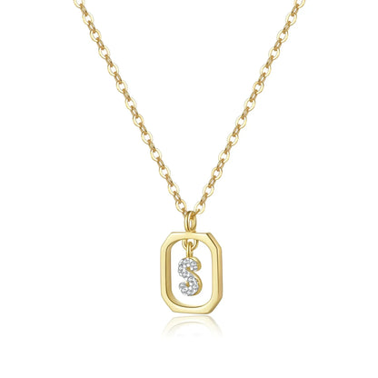 Iniciales with Zirconia Necklace (18K Gold Plated)