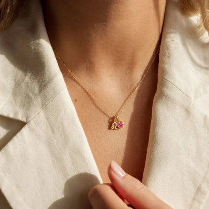Signos with Stones of Nacimiento Necklace (18K Gold Plated)