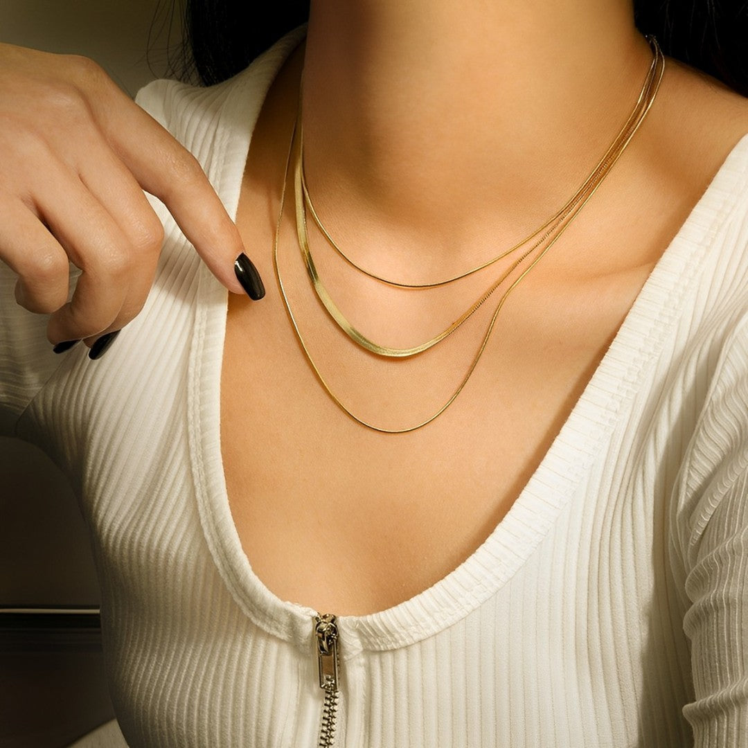 Mixto of Malla and Cola of Ratón Necklace (18K Gold Plated)