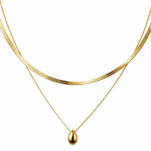 Mixto Goccia Necklace (18K Gold Plated)