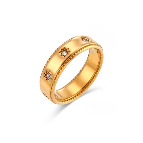 Stella with Zirconia Crystals Ring (18K Gold Plated)