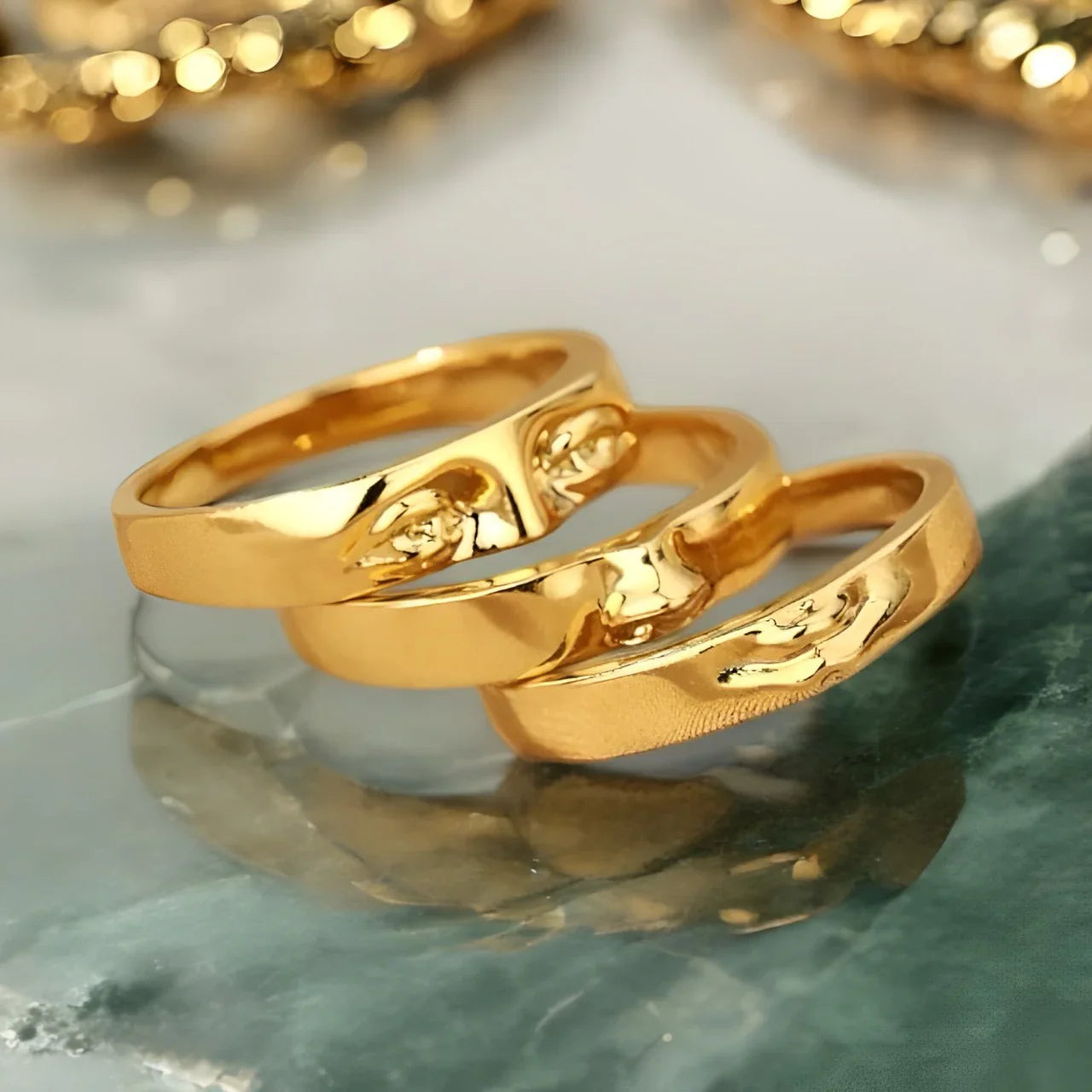 Set of Rings Visage (18K Gold Plated)