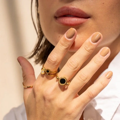 Double with Roman Numerals Ring (Gold Plated)