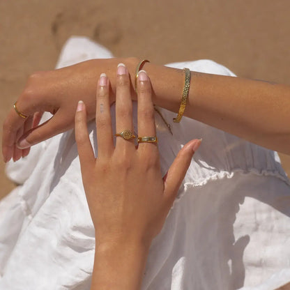 Stella with Zirconia Crystals Ring (18K Gold Plated)
