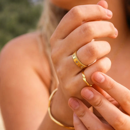 Stella with Zirconia Crystals Ring (18K Gold Plated)