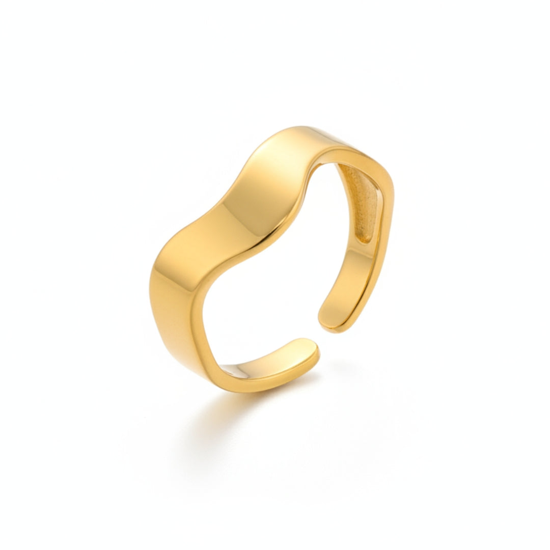 Waves Lucca Adjustable Ring (18K Gold Plated)