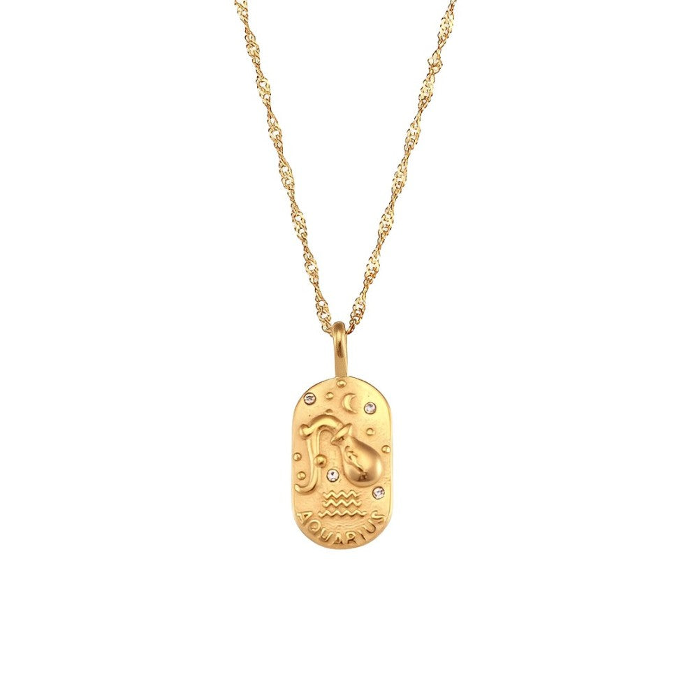 Zodíaco Chain Braided Necklace (18K Gold Plated)