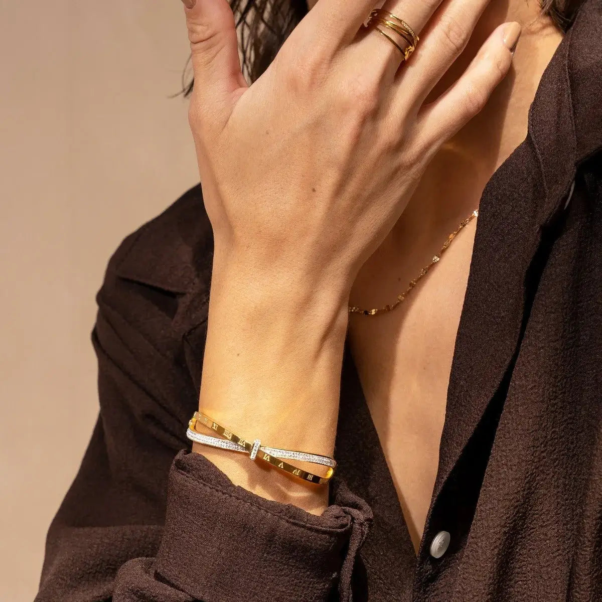Brazalete Romano Zirconia (18K Gold Plated)
