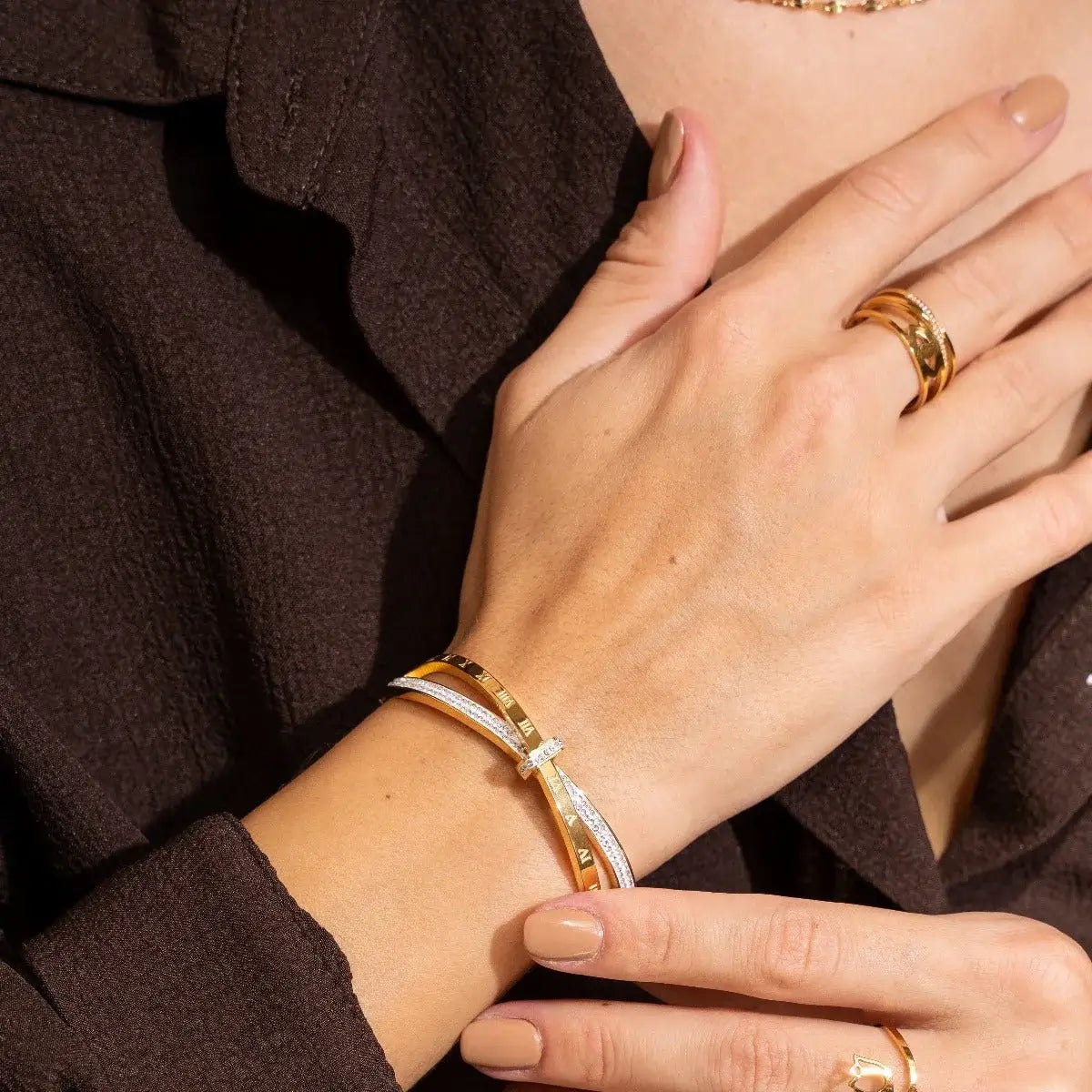 Brazalete Romano Zirconia (18K Gold Plated)