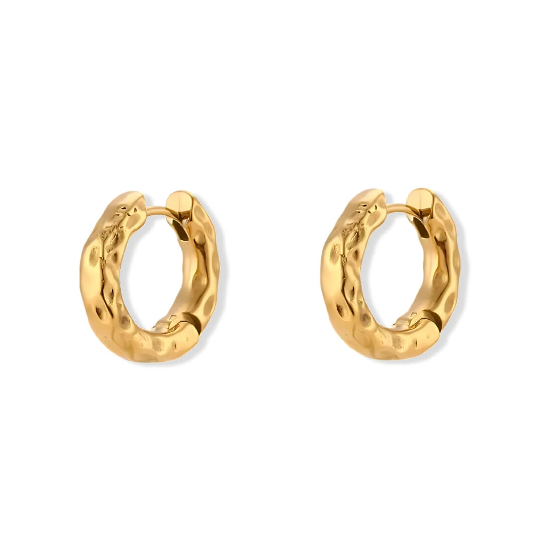 Aro Orgánico Texturizado Earring (Gold Plated)