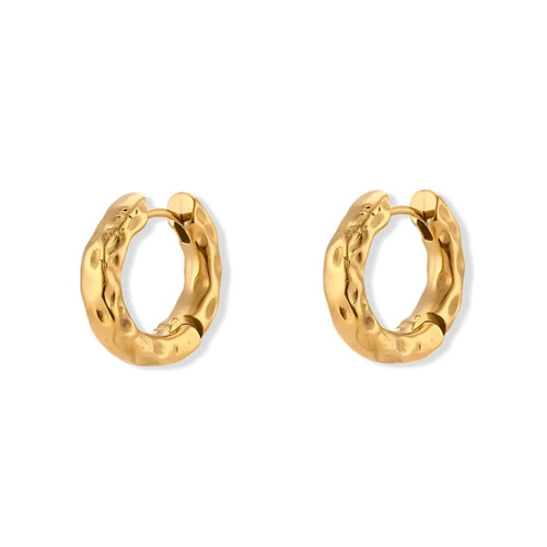 Aro Orgánico Texturizado Earring (Gold Plated)