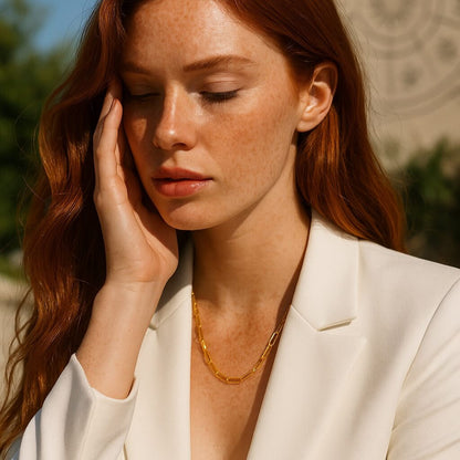 Chain of Links Long Necklace (Gold Plated)