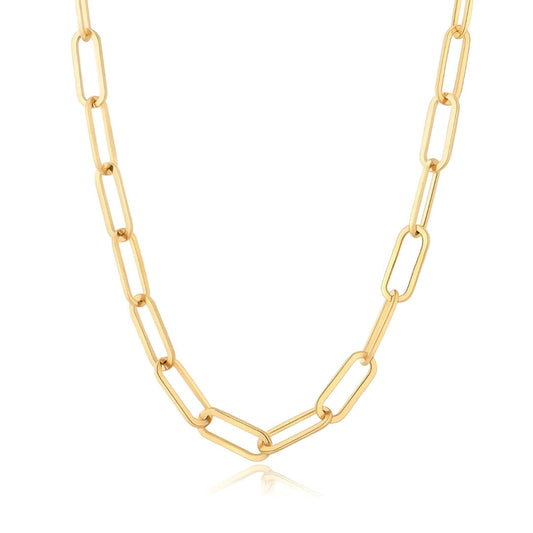 Chain of Links Long Necklace (Gold Plated)