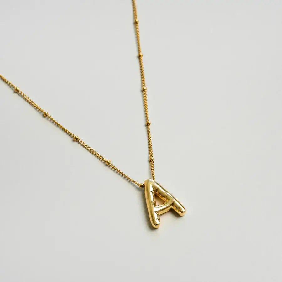 Letra Inicial Bubble Necklace (Gold Plated)