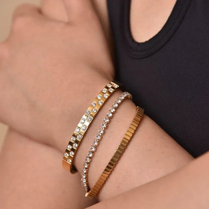 Riviera with Zirconia Brilliant Bracelet (Gold Plated)