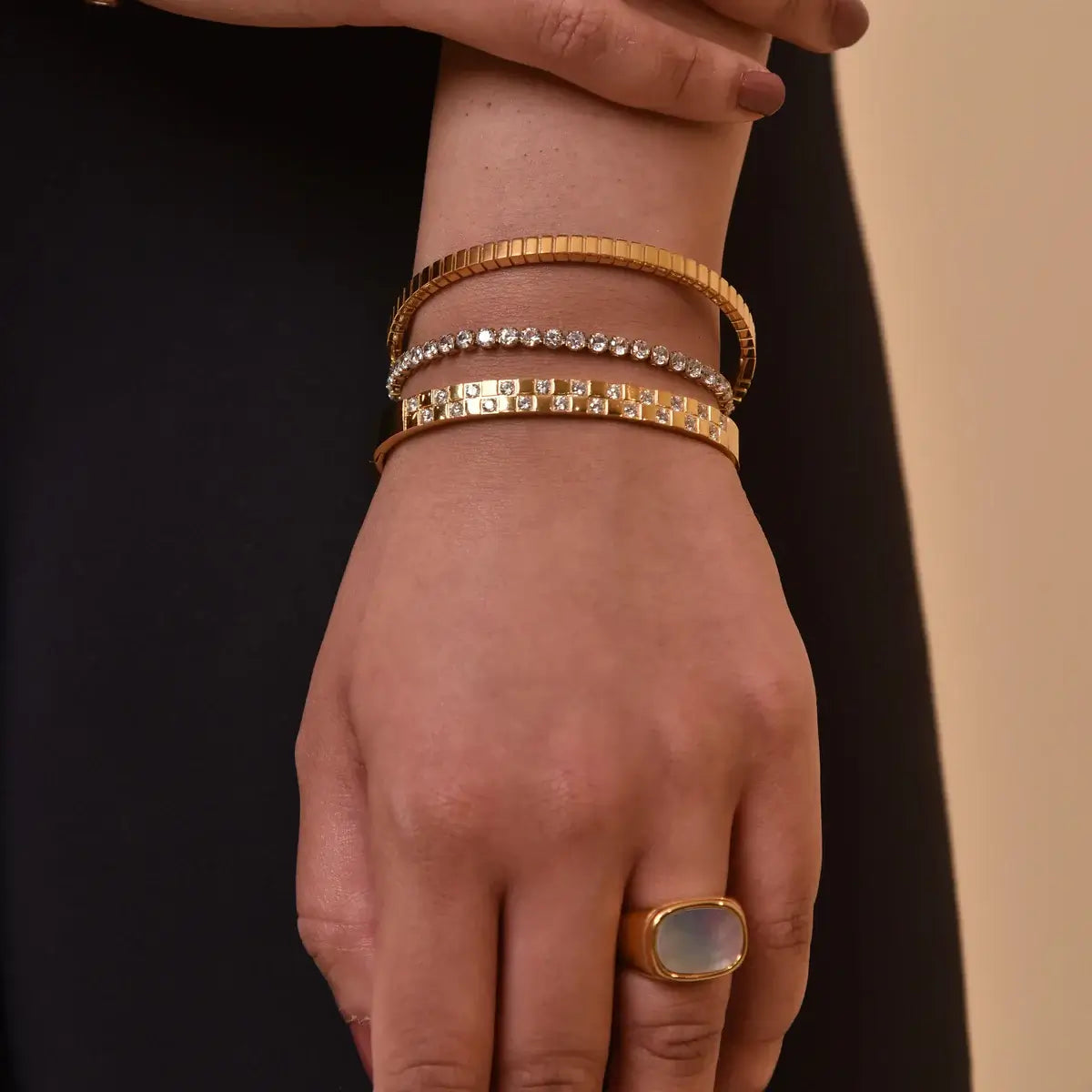 Riviera with Zirconia Brilliant Bracelet (Gold Plated)