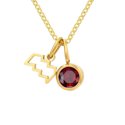 Signos with Stones of Nacimiento Necklace (18K Gold Plated)
