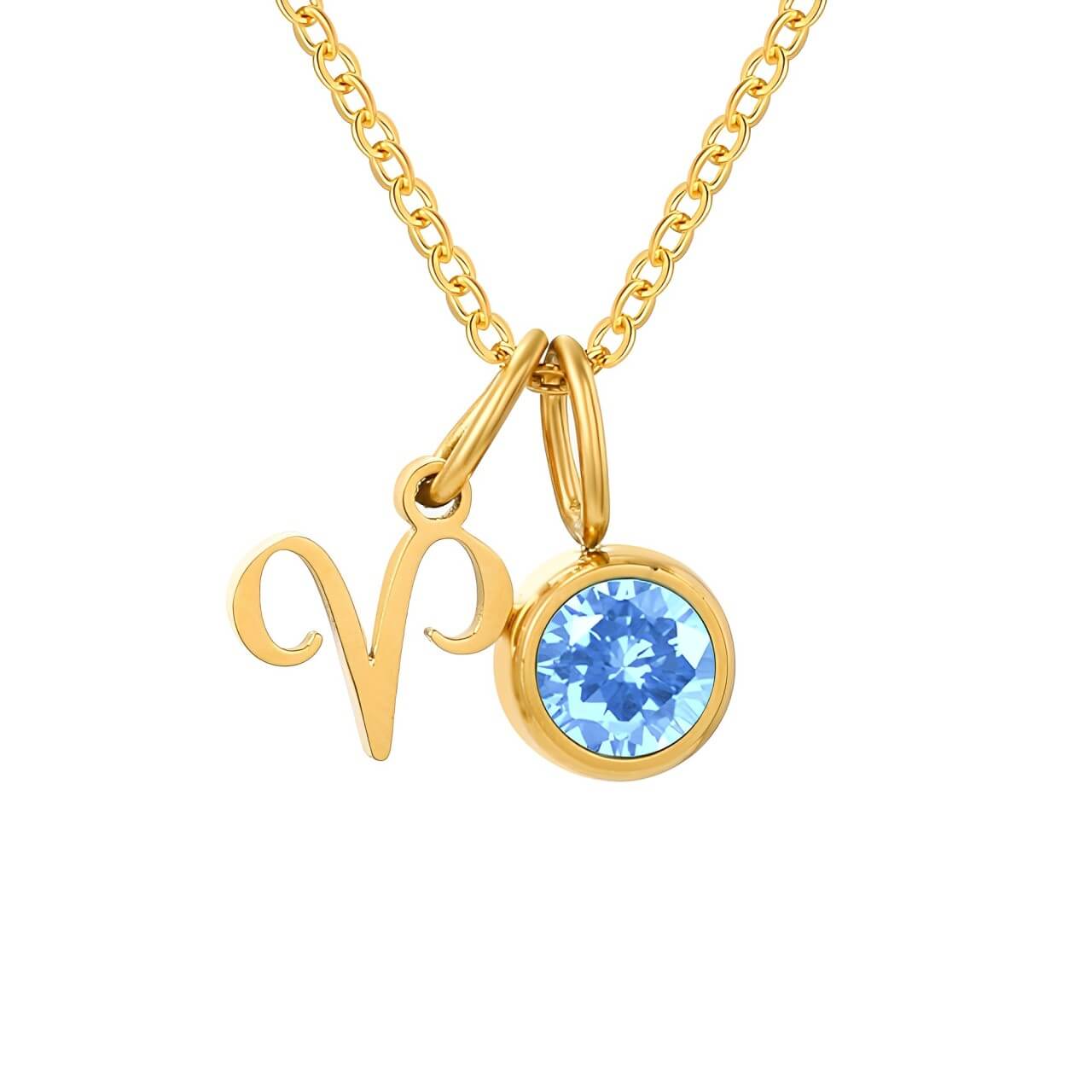 Signos with Stones of Nacimiento Necklace (18K Gold Plated)