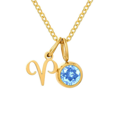 Signos with Stones of Nacimiento Necklace (18K Gold Plated)