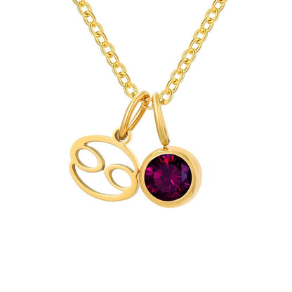 Signos with Stones of Nacimiento Necklace (18K Gold Plated)