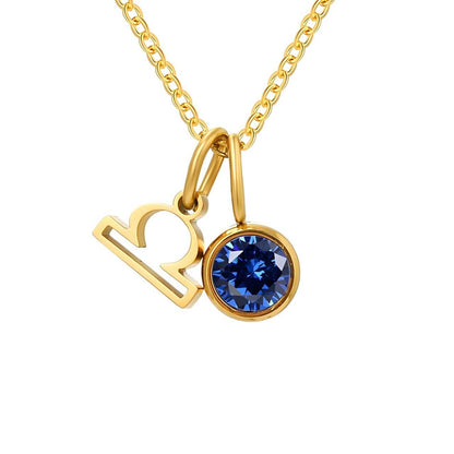 Signos with Stones of Nacimiento Necklace (18K Gold Plated)