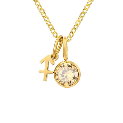 Signos with Stones of Nacimiento Necklace (18K Gold Plated)