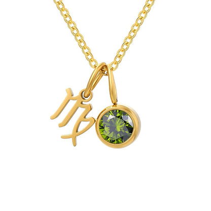 Signos with Stones of Nacimiento Necklace (18K Gold Plated)